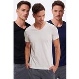 DeFacto S3930AZ20SM Erkek Slim Fit V Yaka Basic Tişört
