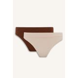 DeFacto Seamless 2'li Brief Külot, S, F1203AX25AU, Pembe-PN125, kadın