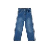 DeFacto Şeritli Culotte Jean Pantolon Kız Bebek, 4-5 Yaş, G8158A526SP, Mavi-NM28, Kız bebek