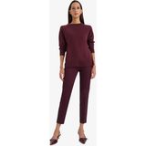 DeFacto Sigaret Normal Bel Düz Paça Saten PANTOLON J8743AZ25WN - Bordo-BR228 - 40