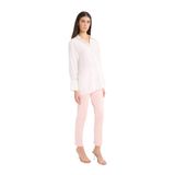 DeFacto Sigaret Saten Kumaş Pantolon Normal Bel Basıc Beli Lastikli, 36, J8743AZ25SM, Pembe, Kadın