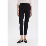 DeFacto Sigaret Saten Kumaş Pantolon Normal Bel Basic Beli Lastikli J8743AZ25SM - Siyah-BK27 - 42