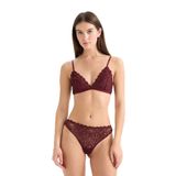 DeFacto Simli Dantel Brazilian Külot, XS, G2382AX25WN, Bordo-BR210, kadın