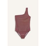 DeFacto Simli Kumaş Mayo Kız Çocuk, 7/8 Yaş (128cm), G5747A826HS, Bordo, Kız çocuk