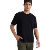 DeFacto Siyah Pamuklu Basic T-Shirt, XS, E7961AX26SP, Siyah-BK81, Erkek