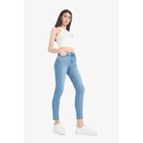 DeFacto Skinny Fit Yüksek Bel Düz Paça Uzun Jean Taş Yıkama Pantolon D8189AX25SP