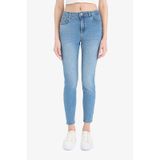 DeFacto Skinny Fit Yüksek Bel Düz Paça Uzun Jean Taş Yıkama Pantolon D8189AX25SPNM85