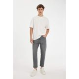 DeFacto Slim Cropped Fit Dar Kalıp Normal Bel Dar Paça Jean Pantolon, 30, D5866AX24AU, Gri-NM55, Erkek