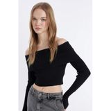 DeFacto Slim Fit Açık Omuz Basic Triko Kazak B6537AX24WN