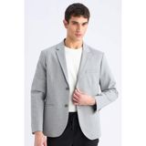 Defacto Slim Fit Astarlı Blazer Ceket, 58, W9254AZ25SP, Gri, Erkek