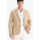 DeFacto Slim Fit Astarlı Blazer Ceket Bej, 56, W9254AZ25SP, Bej-BG193, Erkek