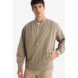 DeFacto Slim Fit Astarlı Fermuarlı Krinkıl Mont, 2XL, Slim Fit Astarlı Fermuarlı Krinkıl Mont, Bej-BG403, Erkek