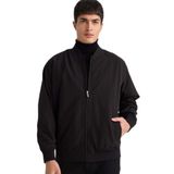 DeFacto Slim Fit Astarlı Fermuarlı Krinkıl Mont, 2XL, Slim Fit Astarlı Fermuarlı Krinkıl Mont, Siyah-BK27, Erkek