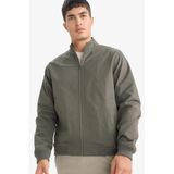 DeFacto Slim Fit Astarlı Fermuarlı Mont, M, Slim Fit Astarlı Fermuarlı Mont, Haki-KH522, Erkek