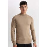 Defacto Slim Fit Balıkçı Yaka Kazak, Xs, R1127AZ24WN, Bej, Erkek