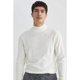 Defacto Slim Fit Balıkçı Yaka Triko Kazak, 3XL, R1127AZ24SP, Ekru, Erkek