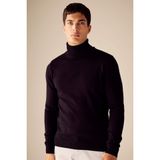 Defacto Slim Fit Balıkçı Yaka Triko Kazak, S, R1124AZ23WN, Siyah, Erkek