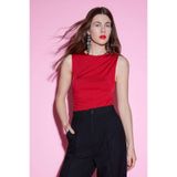 DeFacto Slim Fit Basic Atlet, S, E9046AX25SP, Kırmızı, Kadın