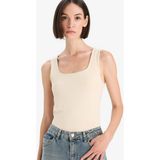 DeFacto Slim Fit Basic Kare Yaka Atlet C2622AX25AU - Bej-BG115 - 3XL