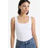 DeFacto Slim Fit Basic Kare Yaka Atlet C2622AX26SP - Beyaz-WT34 - XL