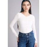 DeFacto Slim Fit Basic Modal Tişört, XL, G9521AX26SP, Ekru, Kadın