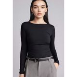 DeFacto Slim Fit Basic Tişört Siyah, L, G9201AX26SP, Siyah-BK81, Kadın