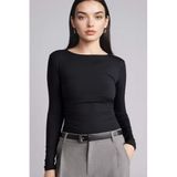 DeFacto Slim Fit Basic Tişört Siyah, S, G9201AX26SP, Siyah-BK81, Kadın
