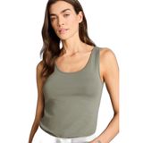 DeFacto Slim Fit Basic Yuvarlak Yaka Atlet, S, I1059AZ26SM, Haki, Kadın