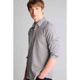 DeFacto Slim Fit Baskılı Poplin Uzun Kollu Gömlek H3051AX26SP - Lacivert-NV64 - 2XL