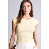 DeFacto Slim Fit Bisiklet Yaka Basic Düz Modal Kısa Kollu Tişört, 3XL, F0685AX26SM, Sarı, Kadın