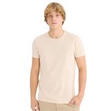 DeFacto Slim Fit Bisiklet Yaka Baskılı Kısa Kollu Tişört, S, D5567AX25SP, Bej-BG155, Erkek