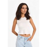 DeFacto Slim Fit Bisiklet Yaka Bürümcük Atlet, L, F6277AX25SMER105-218052, Ekru, Kadın