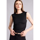 DeFacto Slim Fit Bisiklet Yaka Kırışık Dokulu Bluz H8059AX26SM - Siyah-BK81