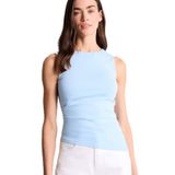 DeFacto Slim Fit Bisiklet Yaka Ribana Kadın Atlet, L, F6275AX26SP, Mavi-BE409