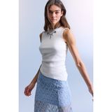 Defacto Slim Fit Bisiklet Yaka Ribana Kadın Atlet, M, F6275AX26SP, Ekru