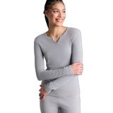 DeFacto Slim Fit Bisiklet Yaka Sporcu Modal Uzun Kollu Tişört, L, G6467AX26SP, Gri-GR93, Kadın