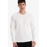 DeFacto Slim Fit Bisiklet Yaka Sweatshirt, L, G2605AX, OFF WHITE, erkek