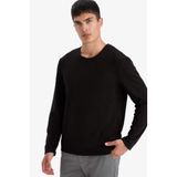 DeFacto Slim Fit Bisiklet Yaka Sweatshirt, M, G2605AX, BLACK, erkek