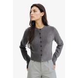 Defacto Slim Fit Bisiklet Yaka Triko Hırka, Xl, E8236AX25WN, Antrasit-AR61, Kadın