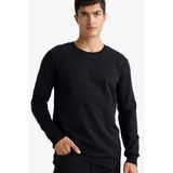 Defacto Slim Fit Bisiklet Yaka Uzun Kollu Sweatshirt, S, 5W2DFTHF3646__RQN, Black, Erkek, Siyah