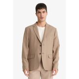 DeFacto Slim Fit Blazer Ceket, 48, F7232AX25AU, Bej-BG404, Erkek