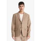 DeFacto Slim Fit Blazer Ceket, 52, F7232AX25AU, Bej-BG404, Erkek