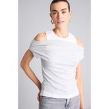 DeFacto Slim Fit Çift Katmanlı Ribana Tişört, L, G9546AX26SP, Gri, Kadın