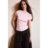 DeFacto Slim Fit Çift Katmanlı Ribana Tişört, XL, G9546AX26SP, Pembe, Kadın