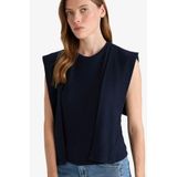 DeFacto Slim Fit Dar Kesim Bisiklet Yaka Bağlama Detaylı Kolsuz Bluz, M, G1736AX25WN, Lacivert-NV31