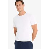 DeFacto Slim Fit Dar Kesim Bisiklet Yaka Kısa Kollu T-Shirt, XL, L4885AZ25SP, Beyaz-WT34, Erkek