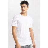 DeFacto Slim Fit Dar Kesim Bisiklet Yaka Modal Karışımlı Pamuklu Basic Düz Kısa Kollu Beyaz Tişört M6606AZ24SP - XL - Beyaz-WT34