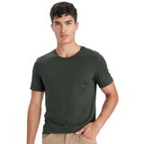 DeFacto Slim Fit Dar Kesim Bisiklet Yaka Modal Karışımlı Pamuklu Basic Düz Kısa Kollu Tişört, S, M6606AZ23SP, Yeşil, Erkek
