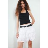 DeFacto Slim Fit Dar Kesim Crop Halter Yaka Atlet, L, F6279AX25SM, Siyah-BK81, Kadın
