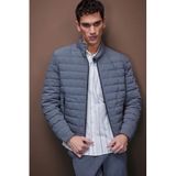 DeFacto Slim Fit Dar Kesim Dik Yaka Astarlı Fermuarlı Cepli Kışlık Mont, M, Slim Fit Dar Kesim Dik Yaka Astarlı Fermuarlı Cepli Kışlık Mont, Gri-GR221, Erkek